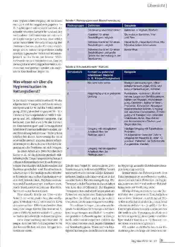 Vorschauseite 2: Hygiene in Krankentransport und Rettungsdienst - Empfehlungen unter besonderer Berücksichtigung des Personalschutzes