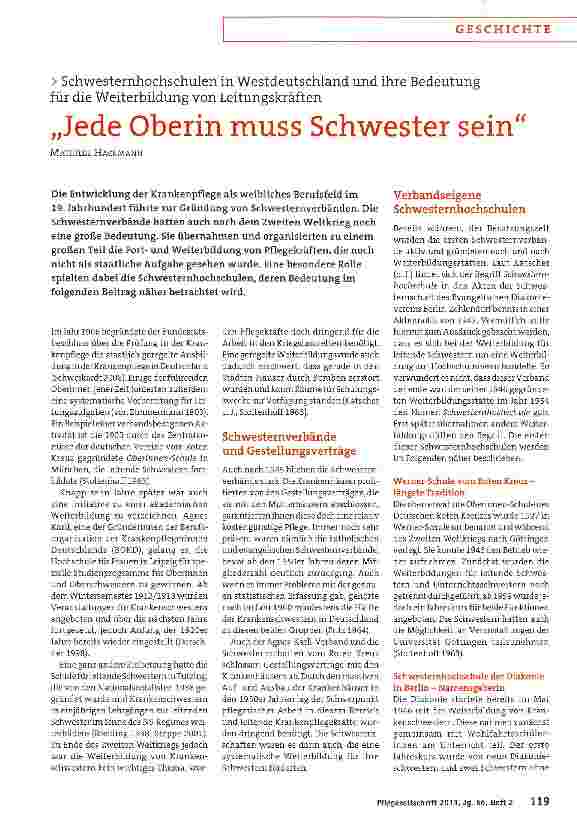 Vorschauseite 1: „Jede Oberin muss Schwester sein