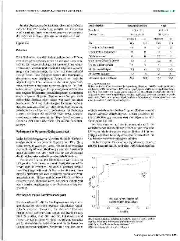 Vorschauseite 3: Outcome-Prognose für Läsionen nach malignem Mediainsult in der Phase B: »Cognition matters«