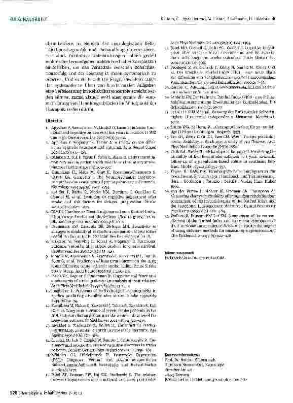 Vorschauseite 6: Outcome-Prognose für Läsionen nach malignem Mediainsult in der Phase B: »Cognition matters«