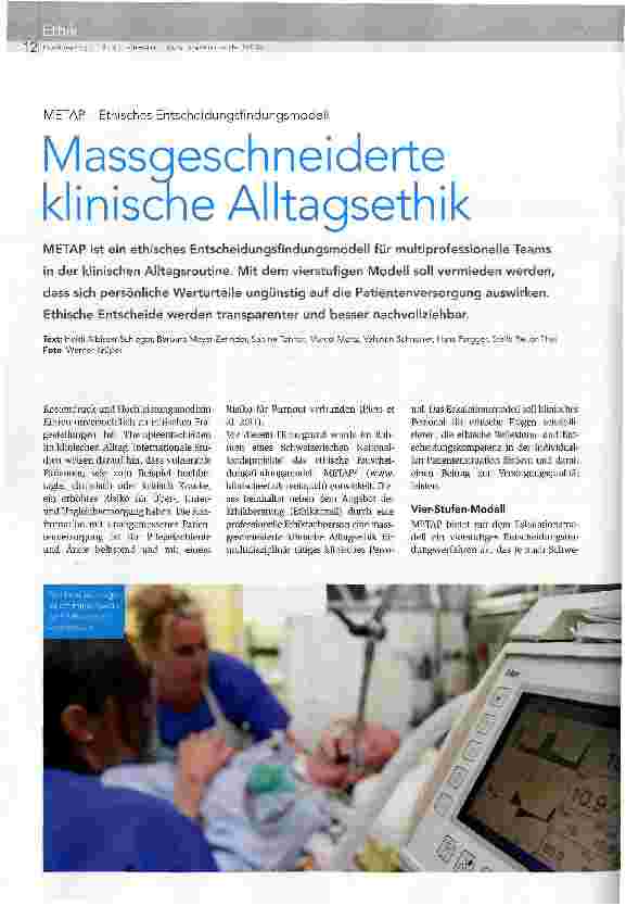 Vorschauseite 1: Massqeschneiderte klinische Alltagsethik