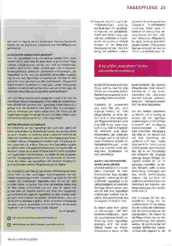 Vorschauseite 2: Neue Zielgruppen - neue Tagespflege