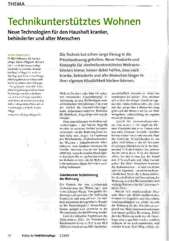 Vorschauseite 1: Technikunterstütztes Wohnen