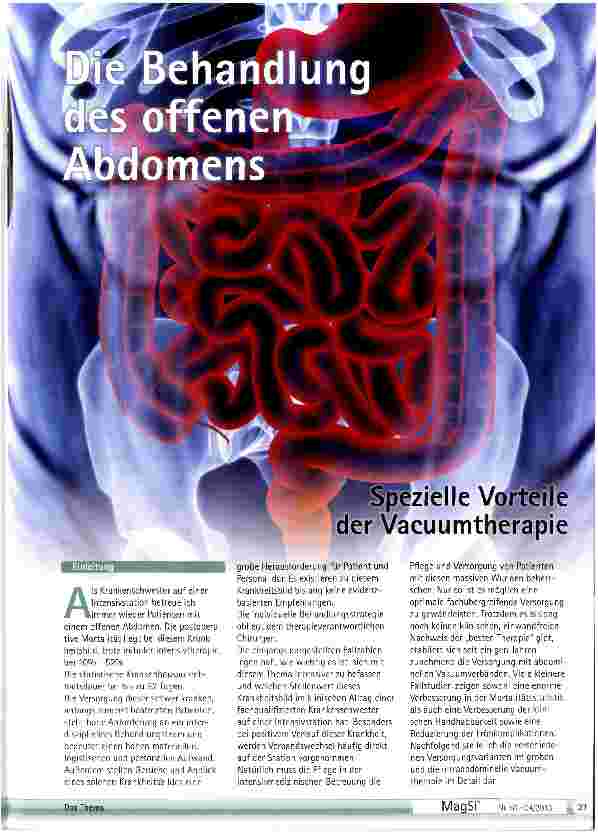 Vorschauseite 1: Die Behandlung des offenen Abdomens