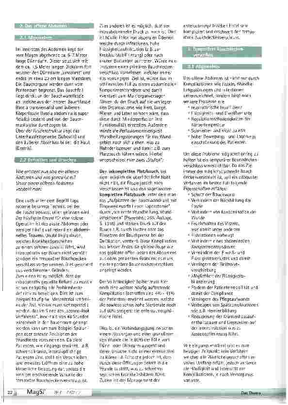 Vorschauseite 2: Die Behandlung des offenen Abdomens