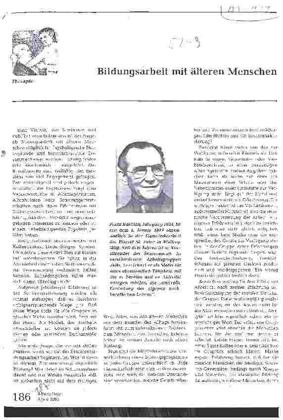 Vorschauseite 1: Bildungsarbeit mit älteren Menschen