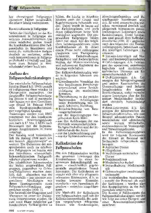 Vorschauseite 5: Fallpauschalen: die Empfehlungen der Institute