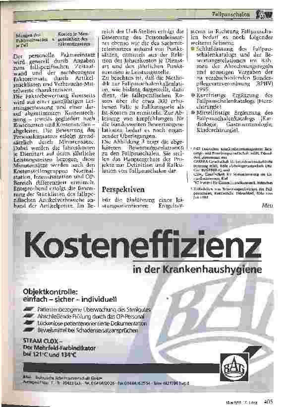 Vorschauseite 6: Fallpauschalen: die Empfehlungen der Institute