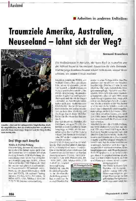Vorschauseite 1: Traumziele Amerika, Australien, Neuseeland - lohnt sich der Weg?
