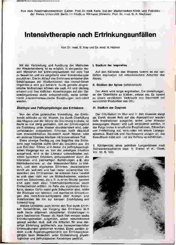 Vorschauseite 1: Intensivtherapie nach Ertrinkungsunfällen