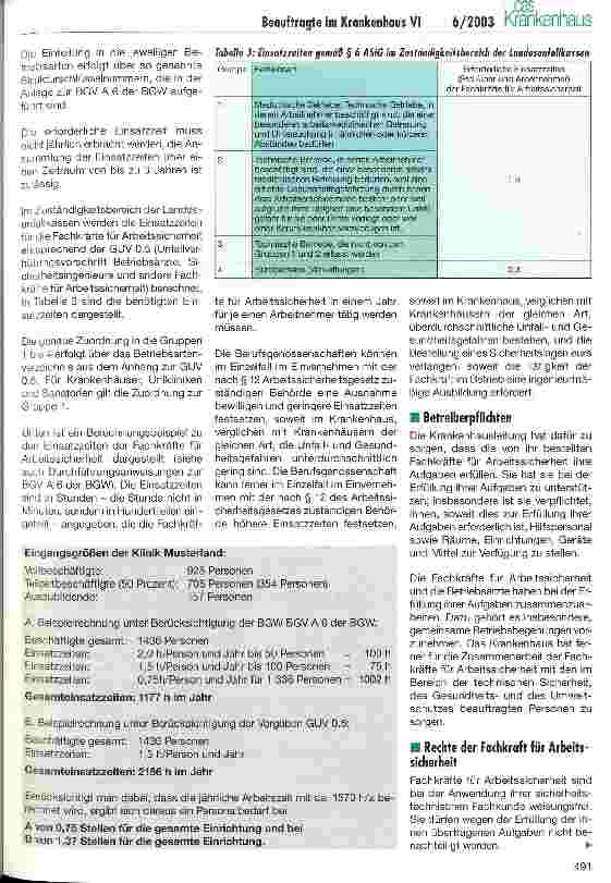 Vorschauseite 3: Beauftragte im Krankenhaus VI Fachkraft für Arbeitssicherheit