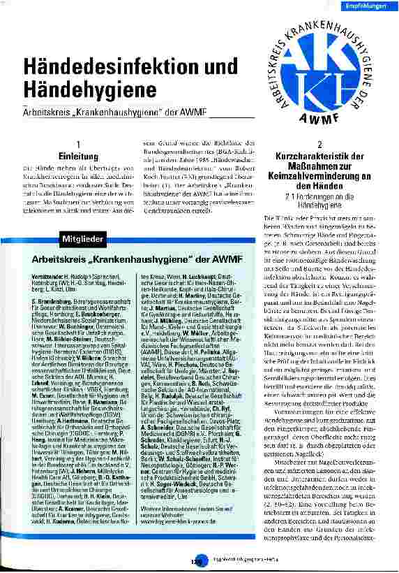 Vorschauseite 1: Händedesinfektion und Händehygiene