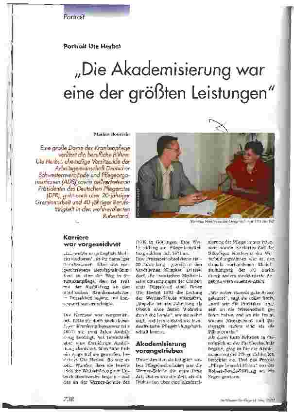 Vorschauseite 1: Die Akademisierung war eine der größten Leistungen Portrait Ute Herbst
