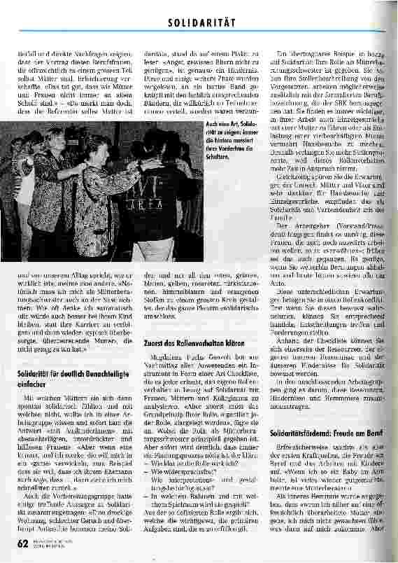 Vorschauseite 4: Gibt es Solidarität unter Frauen? Tagung des Schweizer Vereins der Mütterberatungsschwestern