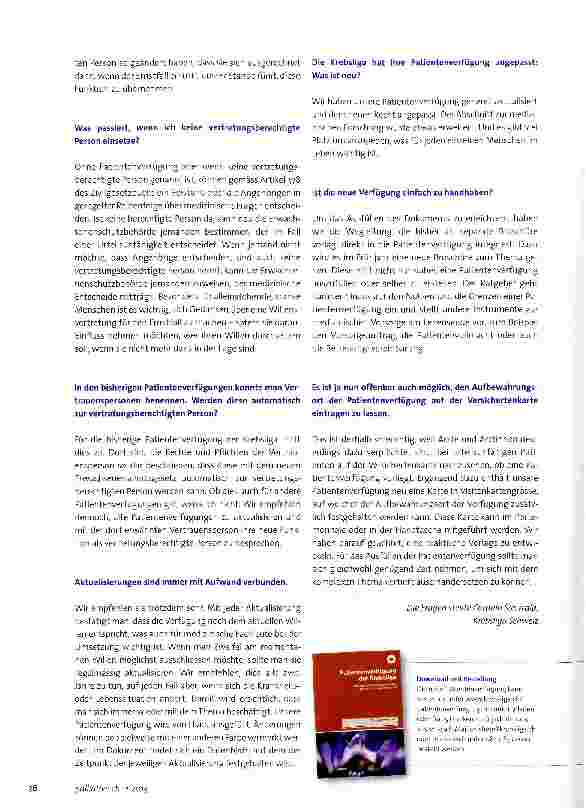 Vorschauseite 2: Die Patientenverfügung erhält mehr Gewicht