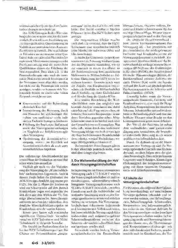 Vorschauseite 3: Versorgungslandschaften zur Hausarztzentrierten Versorgung