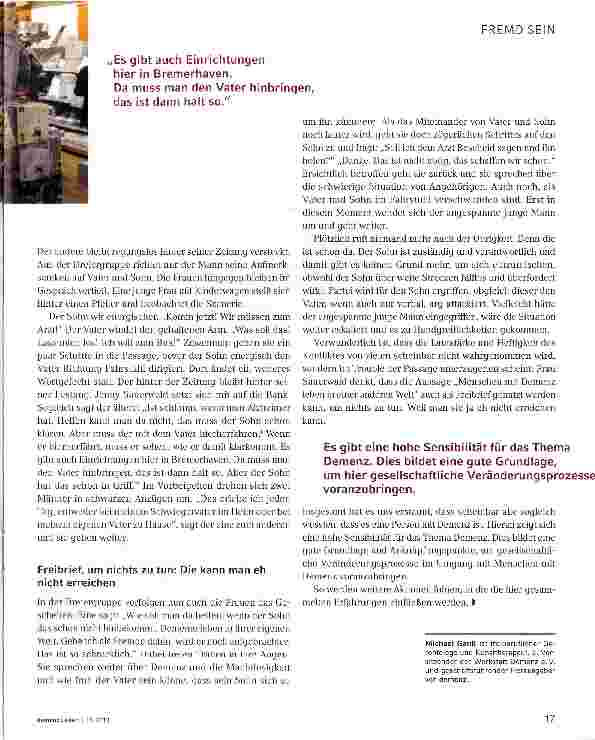 Vorschauseite 4: Demenz: zwischen Obrigkeitsdenken, Wegsehen und Betroffenheit