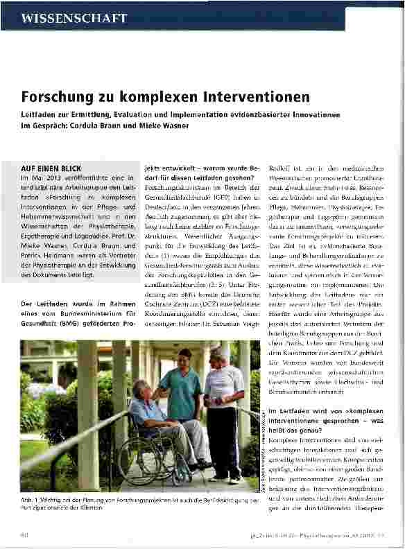 Vorschauseite 1: Forschung zu komplexen Interventionen