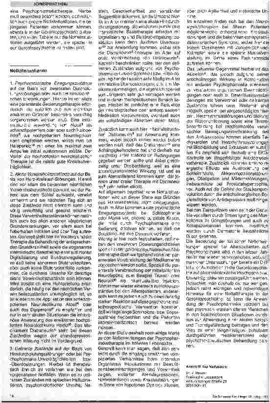 Vorschauseite 2: Psychopharmakotherapeutische Möglichkeiten in der Gerontopsychiatrischen Notfalltherapie