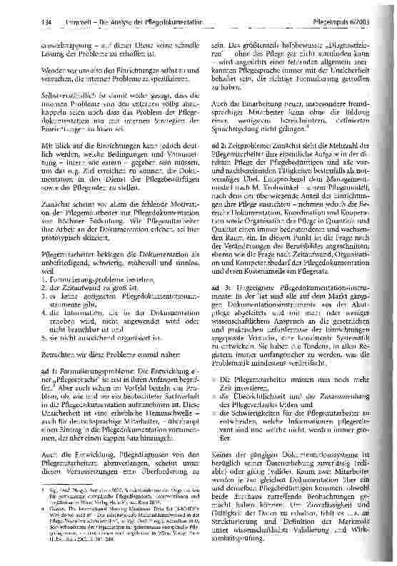 Vorschauseite 2: Die Analyse der Pflegedokumentation Voraussetzungen und Bedingungen einer gelungenen Pflegeplanung im Rahmen einer fördernden Prozesspflege