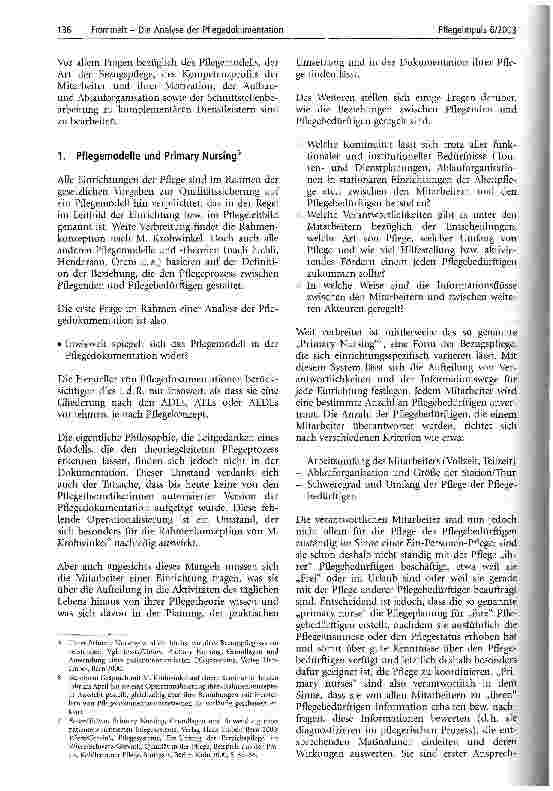 Vorschauseite 4: Die Analyse der Pflegedokumentation Voraussetzungen und Bedingungen einer gelungenen Pflegeplanung im Rahmen einer fördernden Prozesspflege