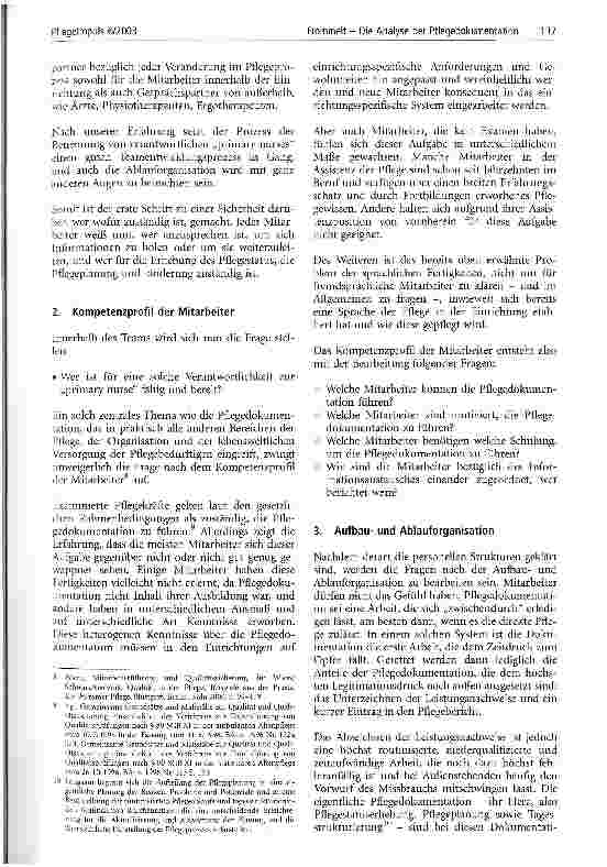 Vorschauseite 5: Die Analyse der Pflegedokumentation Voraussetzungen und Bedingungen einer gelungenen Pflegeplanung im Rahmen einer fördernden Prozesspflege
