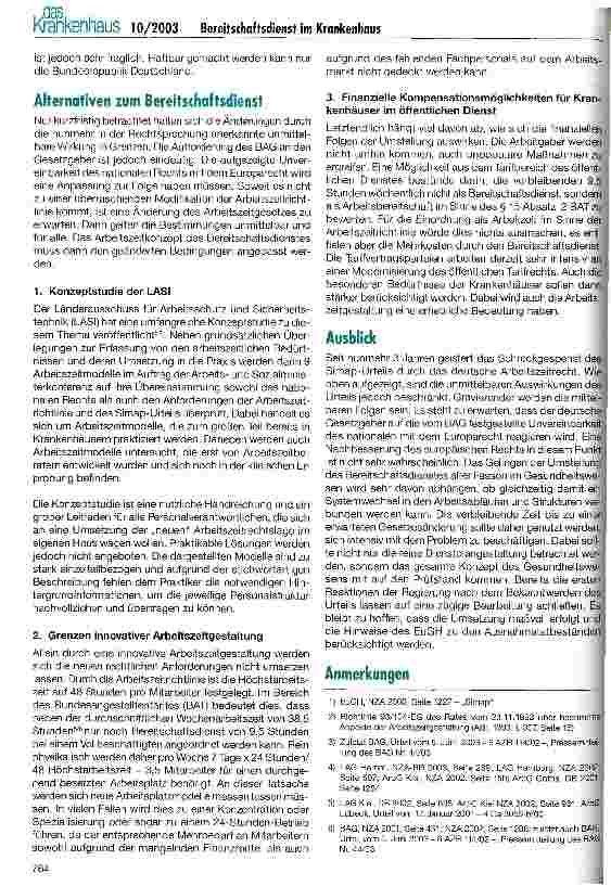 Vorschauseite 6: Quo vadis Bereitschaftsdienst?