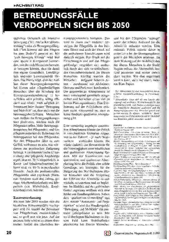 Vorschauseite 5: To be or not to be - Die politische Altenhilfe vor einem notwendigen Paradigmenwechsel