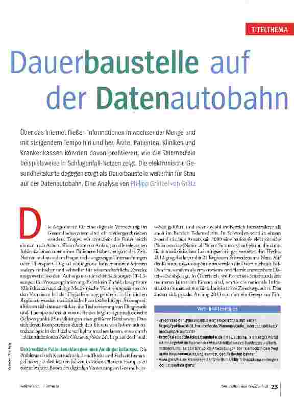 Vorschauseite 1: Dauerbaustelle auf der Datenautobahn