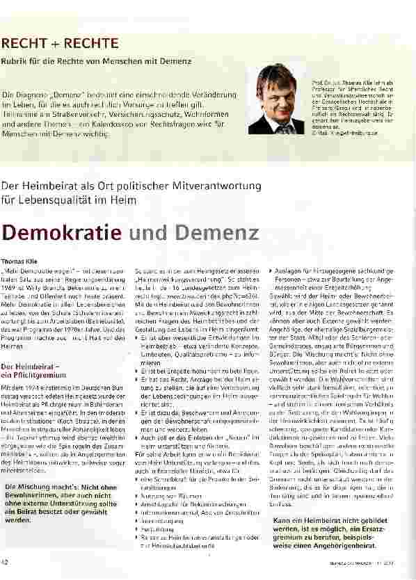 Vorschauseite 1: Demokratie und Demenz