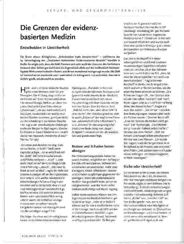 Vorschauseite 1: Die Grenzen der evidenzbasierten Medizin