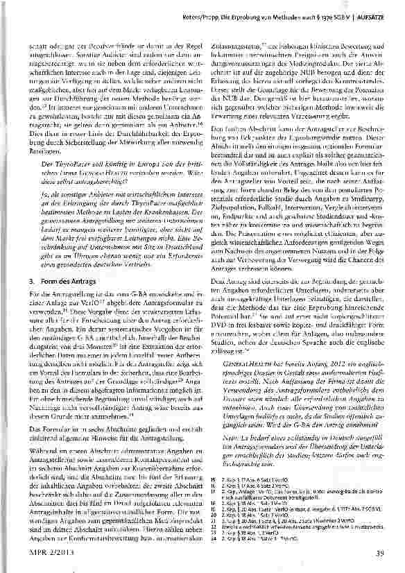 Vorschauseite 3: Die Erprobung von Methoden nach § 137e SGB V