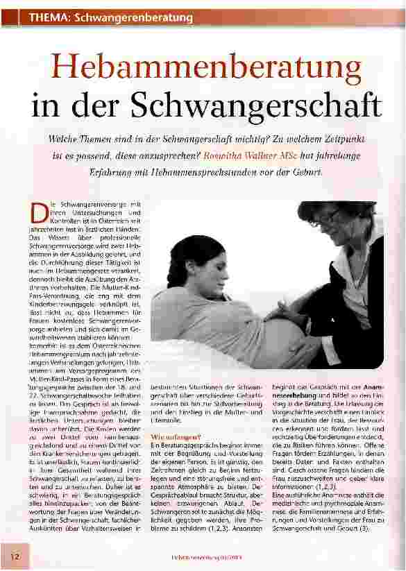 Vorschauseite 1: Hebammenberatung in der Schwangerschaft