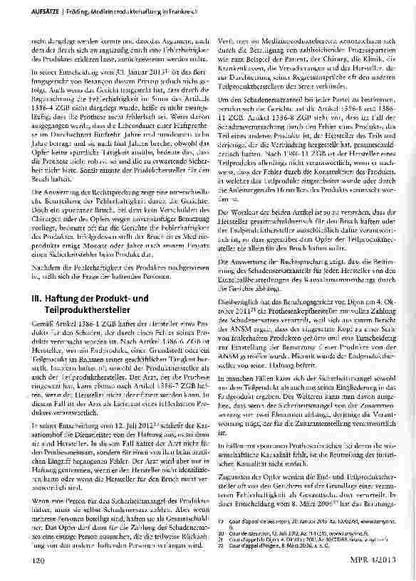 Vorschauseite 4: Medizinproduktehaftung in Frankreich