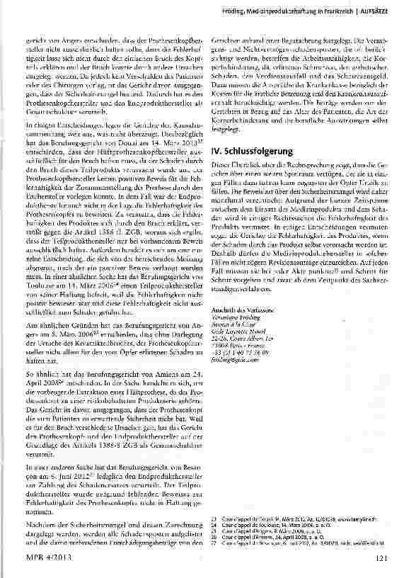Vorschauseite 5: Medizinproduktehaftung in Frankreich