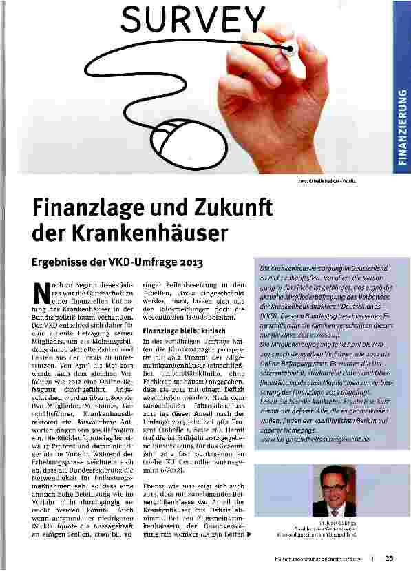 Vorschauseite 1: Finanzlage und Zukunft der Krankenhäuser