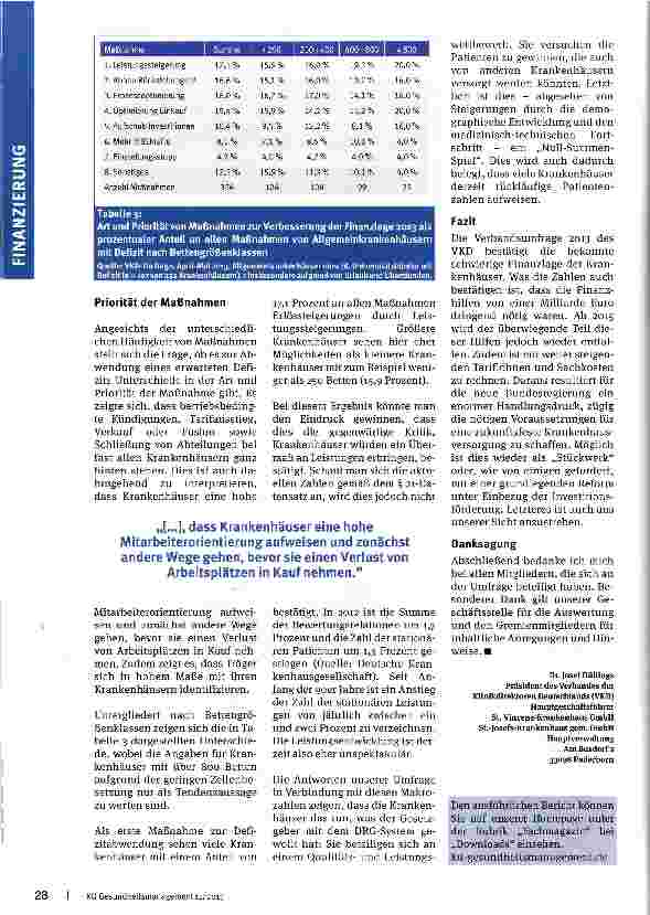 Vorschauseite 4: Finanzlage und Zukunft der Krankenhäuser