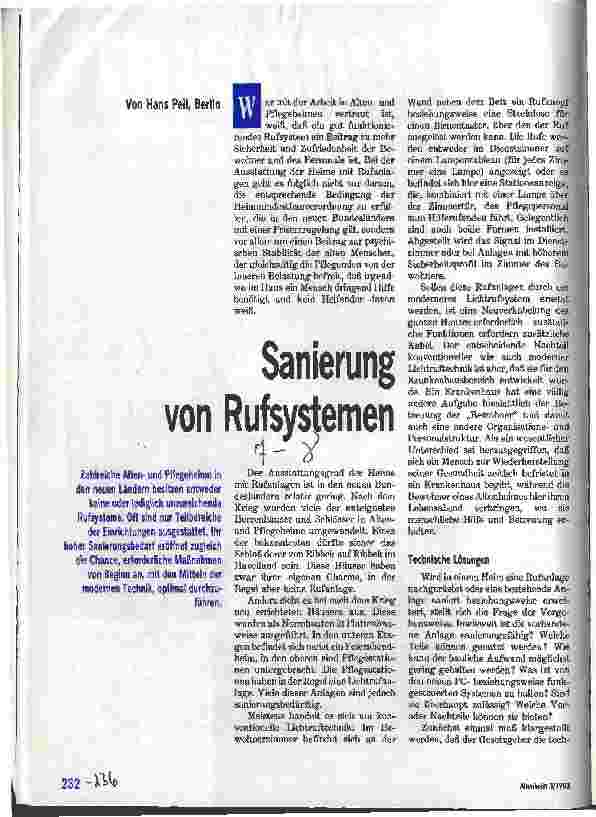 Vorschauseite 1: Sanierung von Rufsystemen