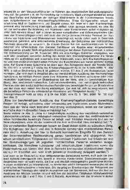 Vorschauseite 5: Haftungsprobleme bei der Vornahme von Injektionen und verwandten Eingriffen durch ärztliche Hilfspersonen