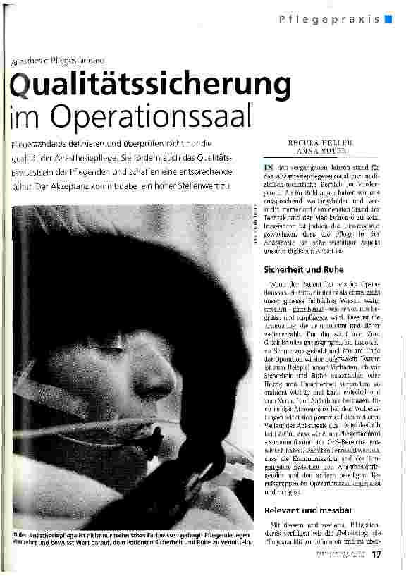 Vorschauseite 1: Qualitätssicherung im Operationssaal