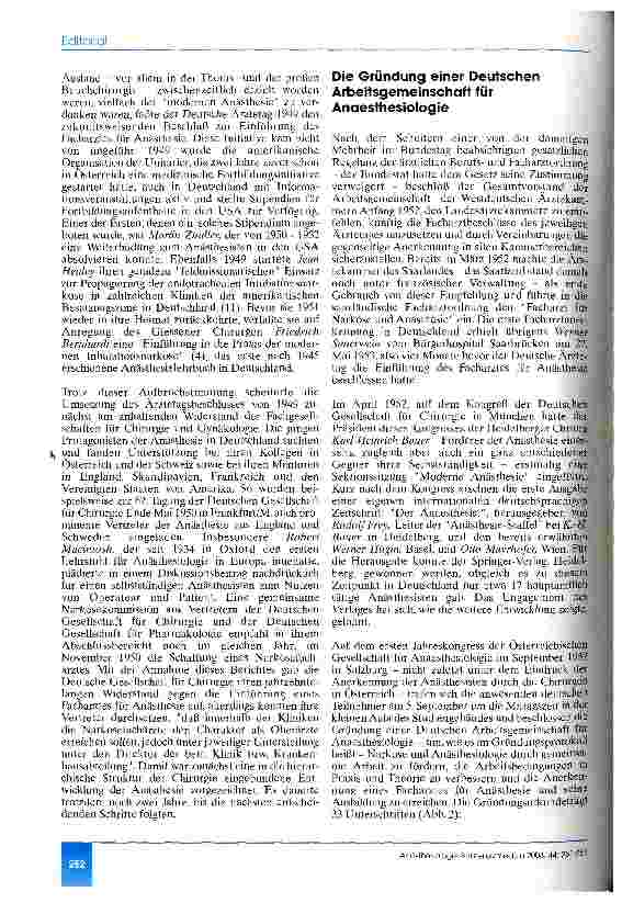 Vorschauseite 2: 50 Jahre Deutsche Gesellschaft für Anästhesiologie und Intensivmedizin