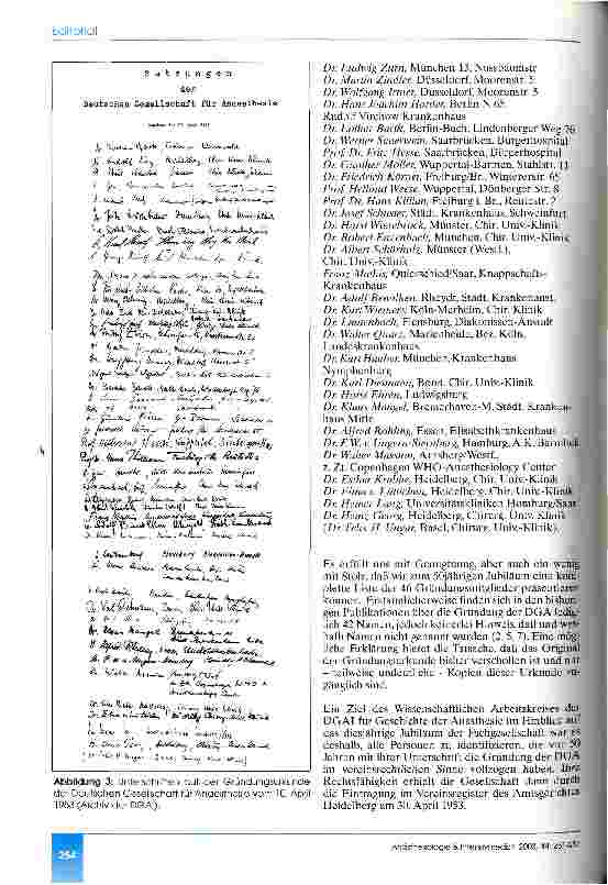 Vorschauseite 4: 50 Jahre Deutsche Gesellschaft für Anästhesiologie und Intensivmedizin