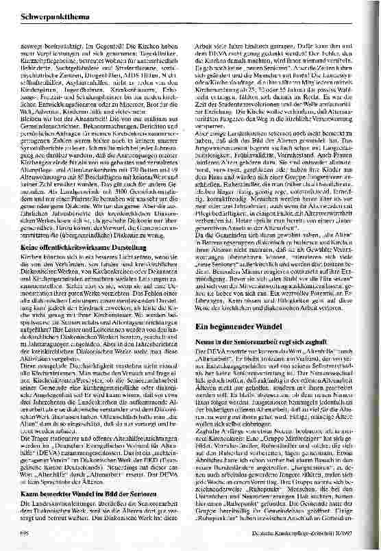 Vorschauseite 2: Beobachtungen und Erfahrungen als kirchlicher Beauftragter für Seniorenarbeit