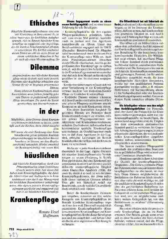 Vorschauseite 1: Ethisches Dilemma in der häuslichen Krankenpflege