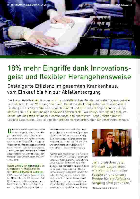 Vorschauseite 1: 18% mehr Eingriffe dank Innovationsgeist und flexibler Herangehensweise