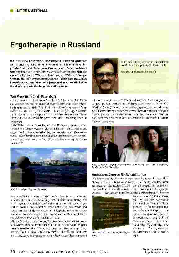 Vorschauseite 1: Ergotherapie in Russland