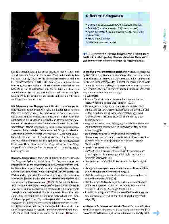 Vorschauseite 2: Evidenzbasierte Therapie der Epikondylitis lateralis Querfriktion statt Kortison