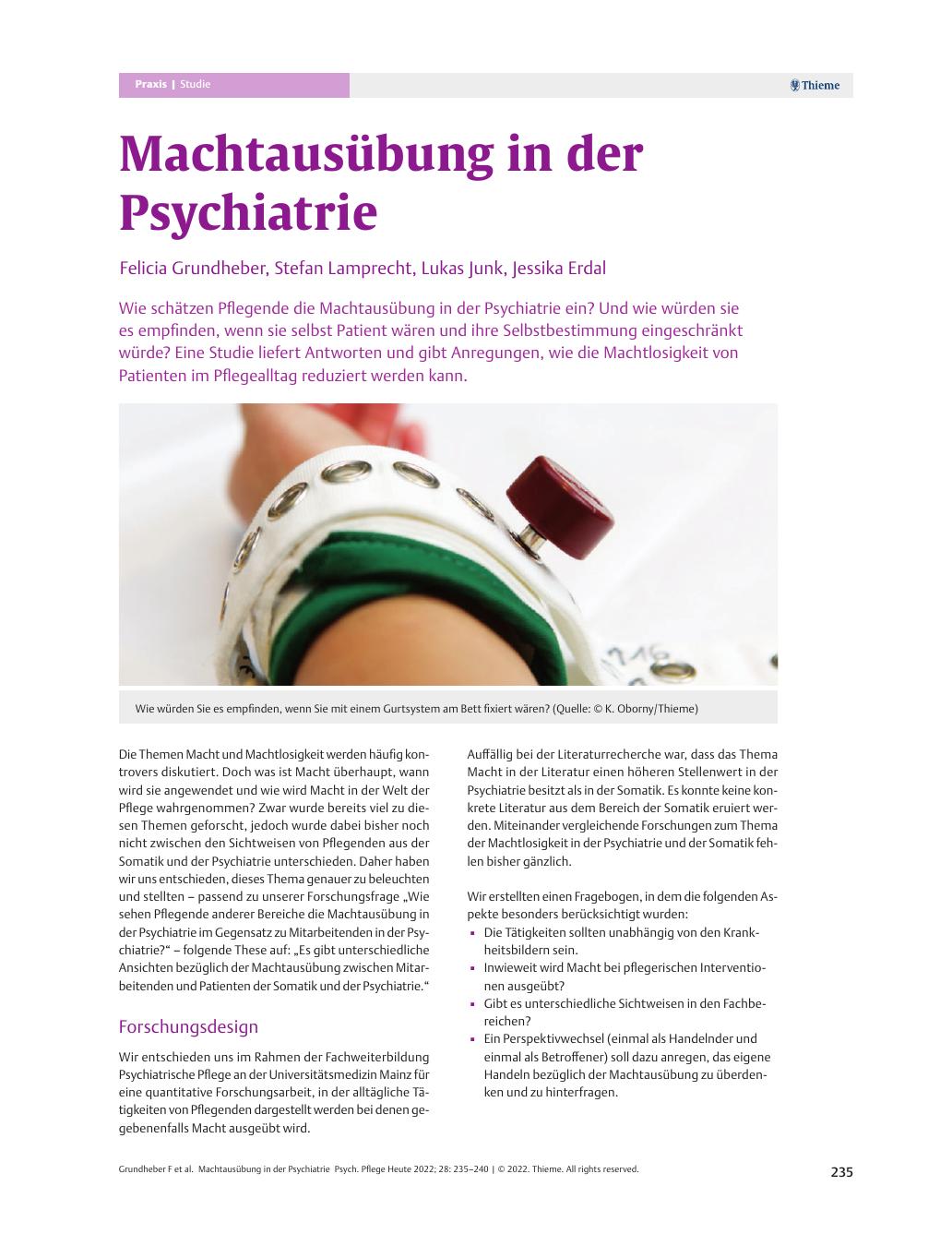 Vorschauseite 1: Machtausübung in der Psychiatrie