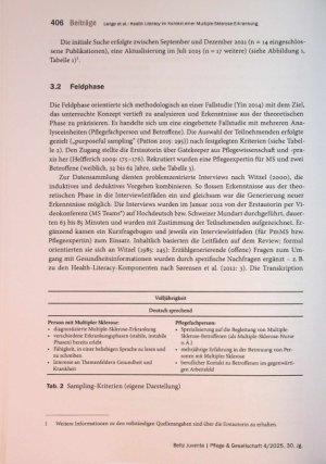 Vorschauseite 6: Health Literacy im Kontext einer Multiple-Sklerose-Erkrankung: Hybride Konzeptentwicklung