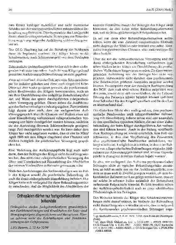 Vorschauseite 2: Aufklärungespflicht über alternative Behandlungmöglichkeiten, insbesondere bei zahnprothetischen Behandlungen